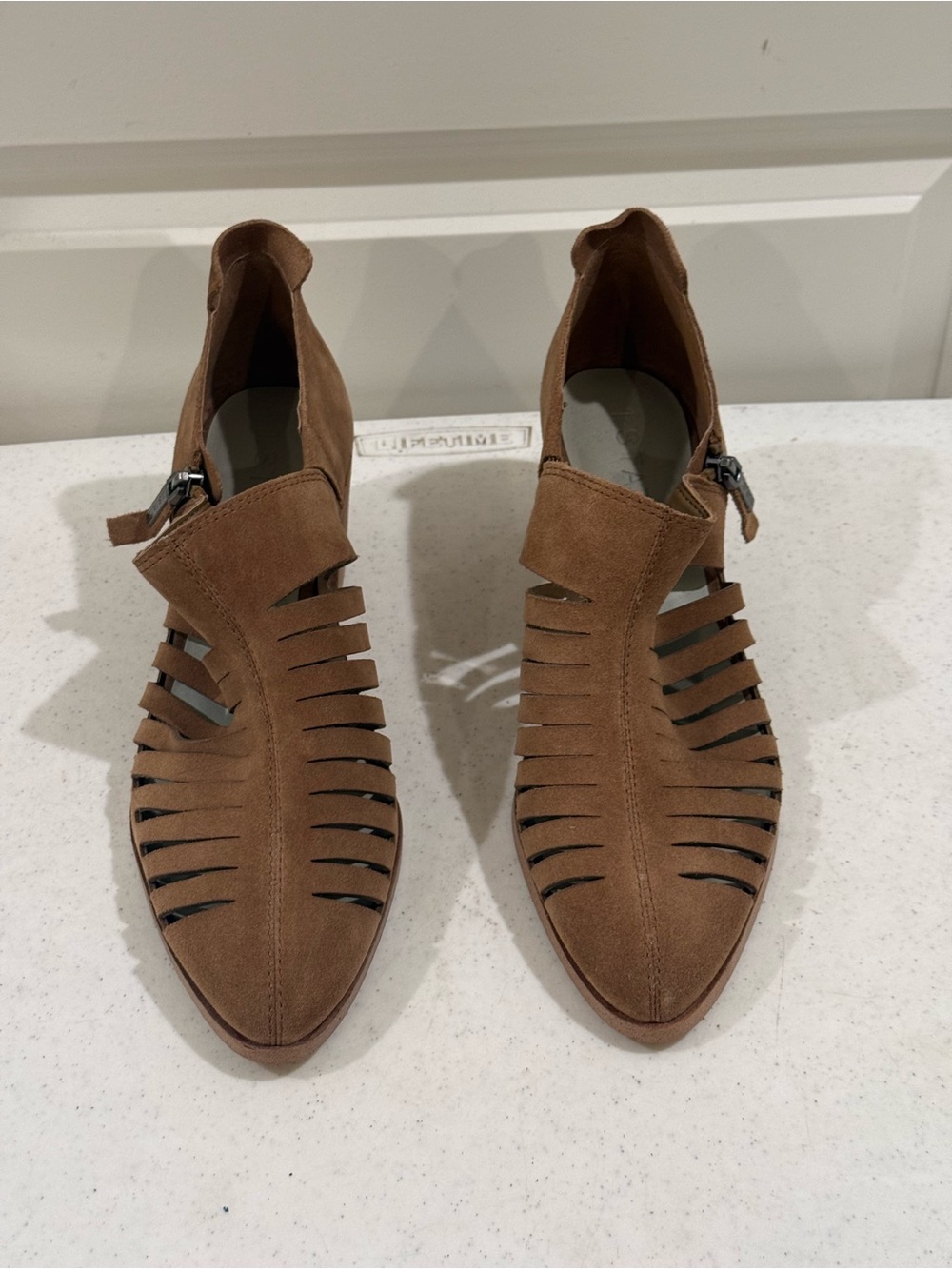 NEW 1. State Brown Suede Cutout Pointed Bootie ~ Size 11